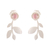 Pendientes de rodonita de doble cara - Pendientes Doble Cara de Plata 925 y Hoja de Rodonita