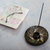 Ceramic incense holder, 'Ancestral Swirls' - Handcrafted Swirl-Patterned Round Ceramic Incense Holder
