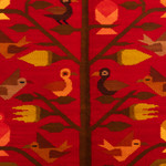 Wool tapestry, 'Birds in Nature' - Hand-Woven Wool Wall Tapestry with Bird Floral & Tree Motifs