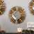 Bronze gilded wood wall mirror, 'Mother Moon' - Antiqued Bronze Gilded Wood Wall Mirror with Sun Moon Motif (image 2) thumbail