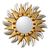 Gilded bronze and aluminum wood wall mirror, 'Peruvian Sunflower' - Gilded Bronze and Aluminum Wood Sunflower Wall Mirror