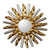 Gilded bronze and aluminum wood wall mirror, 'Gold & Silver Sun' - Gilded Bronze and Aluminum Wood Sun-Themed Wall Mirror