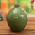 Ceramic decorative vase, 'Fresh Air' - Green Chulucanas Ceramic Decorative Vase Handmade in Peru (image 2) thumbail