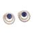 Sodalite button earrings, 'Blue Vibrations' - Textured Sterling Silver and Sodalite Button Earrings thumbail