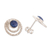 Sodalite button earrings, 'Blue Vibrations' - Textured Sterling Silver and Sodalite Button Earrings (image 2b) thumbail