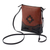 Leather sling bag, 'Andean Flair' - Brown Leather Sling Bag with Adjustable Strap & Wool Accent thumbail