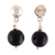Onyx dangle earrings, 'Nocturnal Elegance' - Classic Sterling Silver Dangle Earrings with Black Onyx (image 2b) thumbail