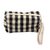 Wool cosmetic bag, 'Adventure Squares' - Handmade Checkered Wool Cosmetic Bag with Zipper Closure