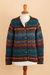 100% alpaca cardigan, 'Andean Cathedrals' - 100% Alpaca Knit Long-Sleeved Cardigan with Button Closure (image 2b) thumbail