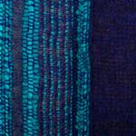 Baby alpaca blend shawl, 'Impressive Stripes' - Knit Baby Alpaca Blend Striped Shawl in Blue and Cyan