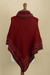 Baby alpaca blend poncho, 'Alluring Crimson' - Knit & Hand-Woven Baby Alpaca Blend Poncho in Red from Peru (image 2d) thumbail