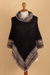 Baby alpaca blend poncho, 'Alluring Black' - Black Knit & Hand-Woven Baby Alpaca Blend Poncho from Peru (image 2b) thumbail