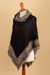 Baby alpaca blend poncho, 'Alluring Black' - Black Knit & Hand-Woven Baby Alpaca Blend Poncho from Peru (image 2c) thumbail