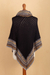Baby alpaca blend poncho, 'Alluring Black' - Black Knit & Hand-Woven Baby Alpaca Blend Poncho from Peru (image 2d) thumbail