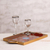Painted glass tray, 'Crimson Garden' - Reverse Painted Glass Serving Tray (image 2) thumbail
