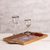 Painted glass tray, 'Crimson Garden' - Reverse Painted Glass Serving Tray