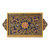 Painted glass tray, 'Royal Blue Garden' - Reverse Painted Glass Serveware Tray from Peru (image 2b) thumbail