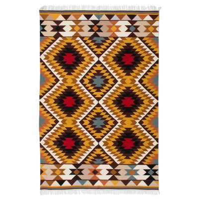 Wool rug, 'Star' (4.5x6.5) - Wool rug (4.5x6.5)