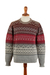 Men's 100% alpaca pullover, 'Grey Adventures' - Men's Soft Grey and Red 100% Alpaca Pullover from Peru thumbail