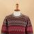 Men's 100% alpaca pullover, 'Grey Adventures' - Men's Soft Grey and Red 100% Alpaca Pullover from Peru (image 2d) thumbail