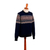 Men's 100% alpaca pullover sweater, 'Sea Breeze' - Men's 100% Alpaca Geometric-Patterned Blue Pullover Sweater (image 2c) thumbail