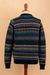 Men's 100% alpaca sweater, 'Andean Lines' - Men's Woven Striped Patterned 100% Alpaca Sweater (image 2d) thumbail