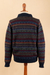 Men's 100% alpaca sweater, 'Gallant Traveler' - Men's Soft Patterned Blue 100% Alpaca Zip Collar Sweater (image 2d) thumbail