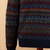 Men's 100% alpaca sweater, 'Gallant Traveler' - Men's Soft Patterned Blue 100% Alpaca Zip Collar Sweater (image 2f) thumbail