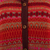 100% alpaca cardigan sweater, 'Inca's Red Geometry' - Striped Inca-Patterned Red 100% Alpaca Cardigan Sweater (image 2h) thumbail