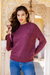 Alpaca blend pullover sweater, 'Burgundy Roots' - Burgundy Alpaca Blend Pullover Sweater with Aran Knit Motifs (image 2b) thumbail