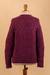 Alpaca blend pullover sweater, 'Burgundy Roots' - Burgundy Alpaca Blend Pullover Sweater with Aran Knit Motifs (image 2f) thumbail
