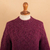 Alpaca blend pullover sweater, 'Raspberry Roots' - Raspberr Alpaca Blend Pullover Sweater with Aran Knit Motifs (image 2g) thumbail