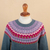 100% alpaca pullover sweater, 'Winter Skyline' - 100% Alpaca Knit & Patterned Pullover Sweater in Steel Blue (image 2h) thumbail