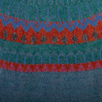 100% alpaca cardigan, 'Teal Tempest' - Teal 100% Alpaca Wool Knit Cardigan with Geometric Motifs