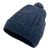 100% alpaca knit hat, 'Indigo Braid' - Geometric Soft 100% Alpaca Knit Hat in an Indigo Hue thumbail