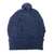 100% alpaca knit hat, 'Indigo Braid' - Geometric Soft 100% Alpaca Knit Hat in an Indigo Hue (image 2b) thumbail