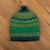 100% alpaca knit hat, 'Geometric Scapes in Green' - Handcrafted Geometric Patterned Green 100% Alpaca Knit Hat (image 2) thumbail