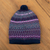 100% alpaca knit hat, 'Geometric Scapes in Purple' - Handcrafted Geometric Patterned Purple 100% Alpaca Knit Hat (image 2) thumbail