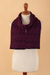 100% alpaca scarf, 'Mountain Range in Berry' - 100% Alpaca Knit Scarf with Chevron Pattern in Purple Hues