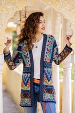Baby alpaca blend knit cardigan, 'Flower of the Andes' - Traditional Knit Baby Alpaca Blend Cardigan from Peru