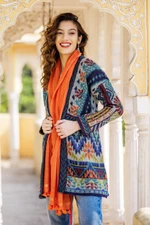 Baby alpaca blend knit cardigan, 'Flower of the Andes' - Traditional Knit Baby Alpaca Blend Cardigan from Peru