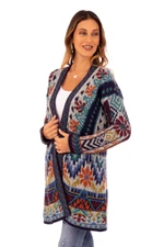 Baby alpaca blend knit cardigan, 'Flower of the Andes' - Traditional Knit Baby Alpaca Blend Cardigan from Peru