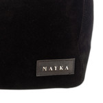 Leather-accented suede handbag, 'Miss Onyx' - Modern Leather-Accented Cube Suede Handbag in Black