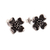 Sterling silver button earrings, 'Vintage Allure' - Sterling Silver Floral Button Earrings with Oxidized Finish