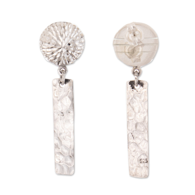 Sterling silver dangle earrings, 'Inverse Sparks' - Geometric and Modern Sterling Silver Dangle Earrings