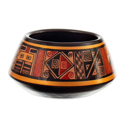 Jarrón decorativo de cerámica - Jarrón decorativo de cerámica geométrico hecho a mano en tonos vibrantes