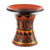 Jarrón decorativo de cerámica - Jarrón decorativo tradicional de cerámica geométrica en tonos cálidos