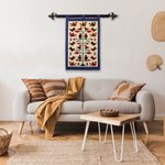 Wool tapestry, 'Bird Fauna' - Bird-Themed Handloomed Blue Andean Wool Tapestry from Peru