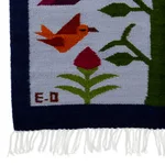 Wool tapestry, 'Birds of the Blue Valley' - Bird-Themed Handloomed Blue Wool Tapestry Made in Peru