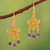 Gold-plated amethyst filigree dangle earrings, 'Purple Rosette' - Gold-Plated Filigree Dangle Earrings with Amethyst Beads (image 2) thumbail